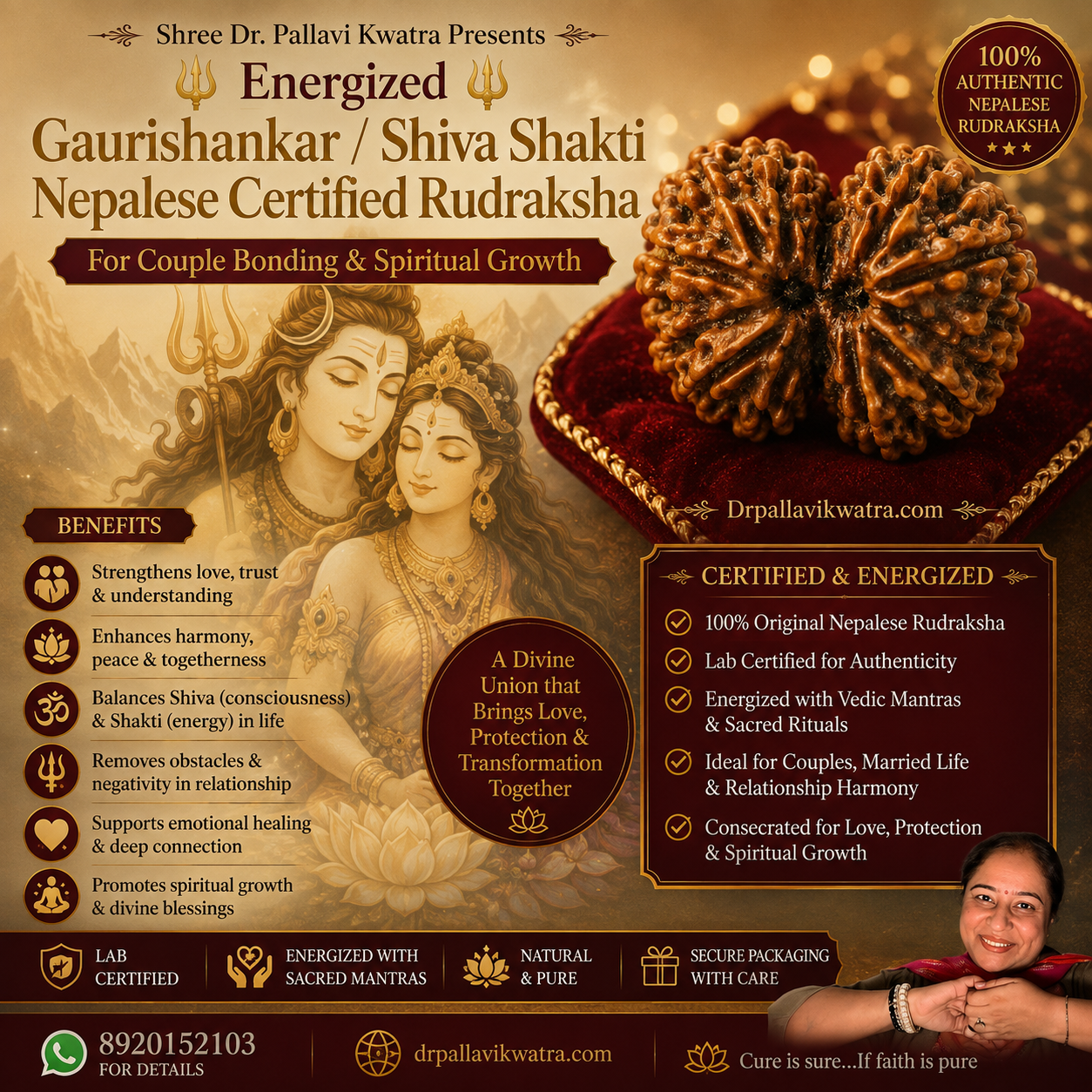 Energized Gaurishankar Rudraksha for Couple Bonding