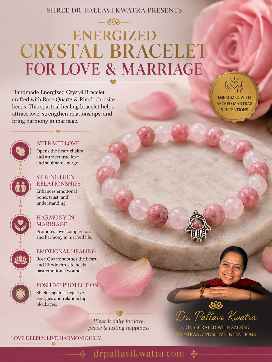 Energized Crystal Bracelet For Love & Marriage