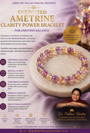 Energized Ametrine Clarity Power Bracelet for Emotion Balance