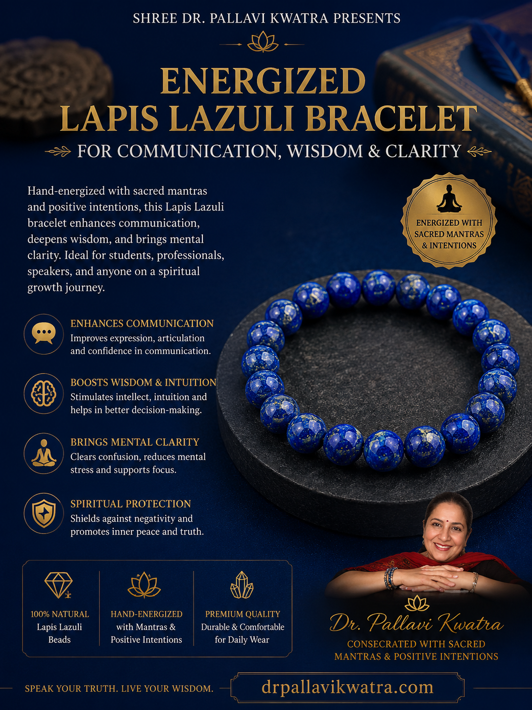 Energized Lapis Lazuli Bracelet for Communication