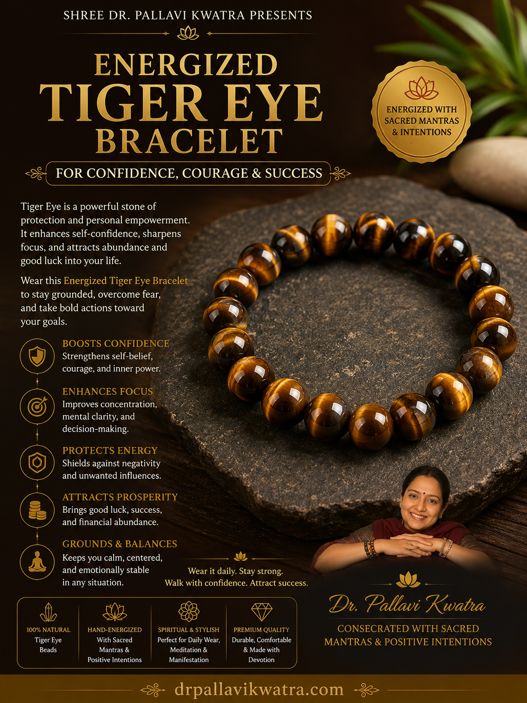 Energized Tiger Eye Bracelet for Confidence